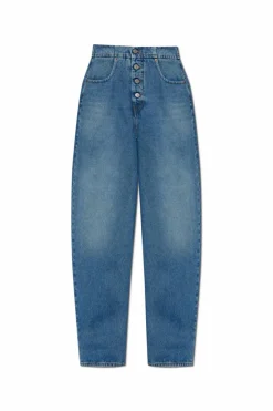 MM6 Maison Margiela NIEBIESKI Jeansy z wysokim stanem
