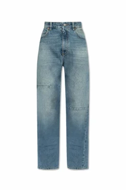 MM6 Maison Margiela NIEBIESKI Jeansy z przeszyciami