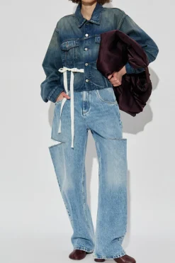 MM6 Maison Margiela NIEBIESKI Jeansowa kurtka