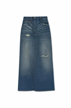 MM6 Maison Margiela NIEBIESKI Jeansowa spódnica z efektem `vintage`