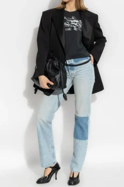 MM6 Maison Margiela NIEBIESKI Jeansy z efektem `vintage`