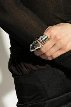 MM6 Maison Margiela SREBRNY Mosiężny pierścień