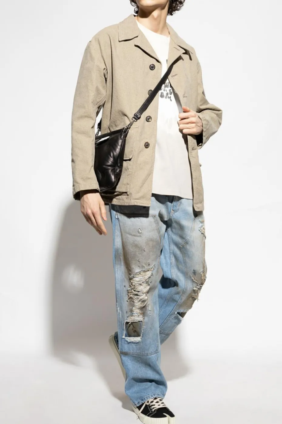 MM6 Maison Margiela SZARY T-shirt z nadrukiem