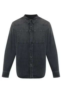 MM6 Maison Margiela SZARY Jeansowa koszula