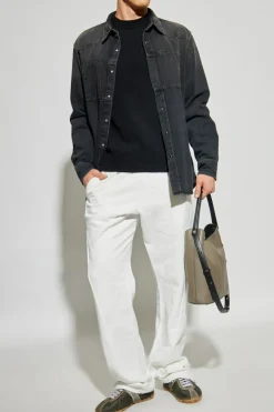 MM6 Maison Margiela SZARY Jeansowa koszula