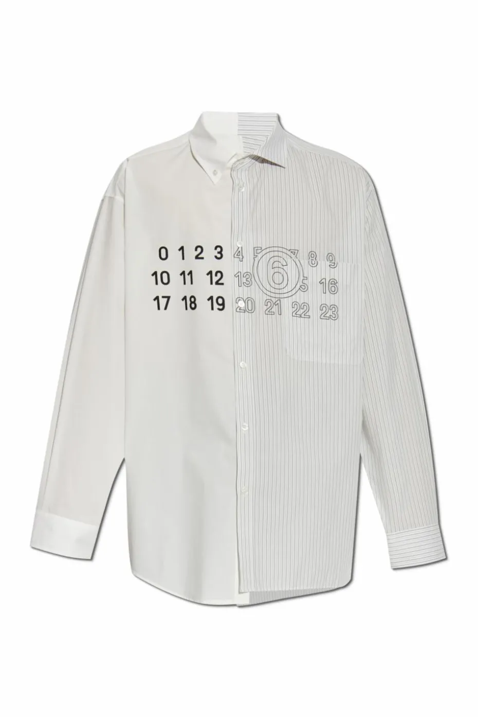 MM6 Maison Margiela SZARY Koszula z łączonych materiałów