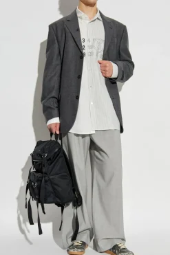 MM6 Maison Margiela SZARY Koszula z łączonych materiałów
