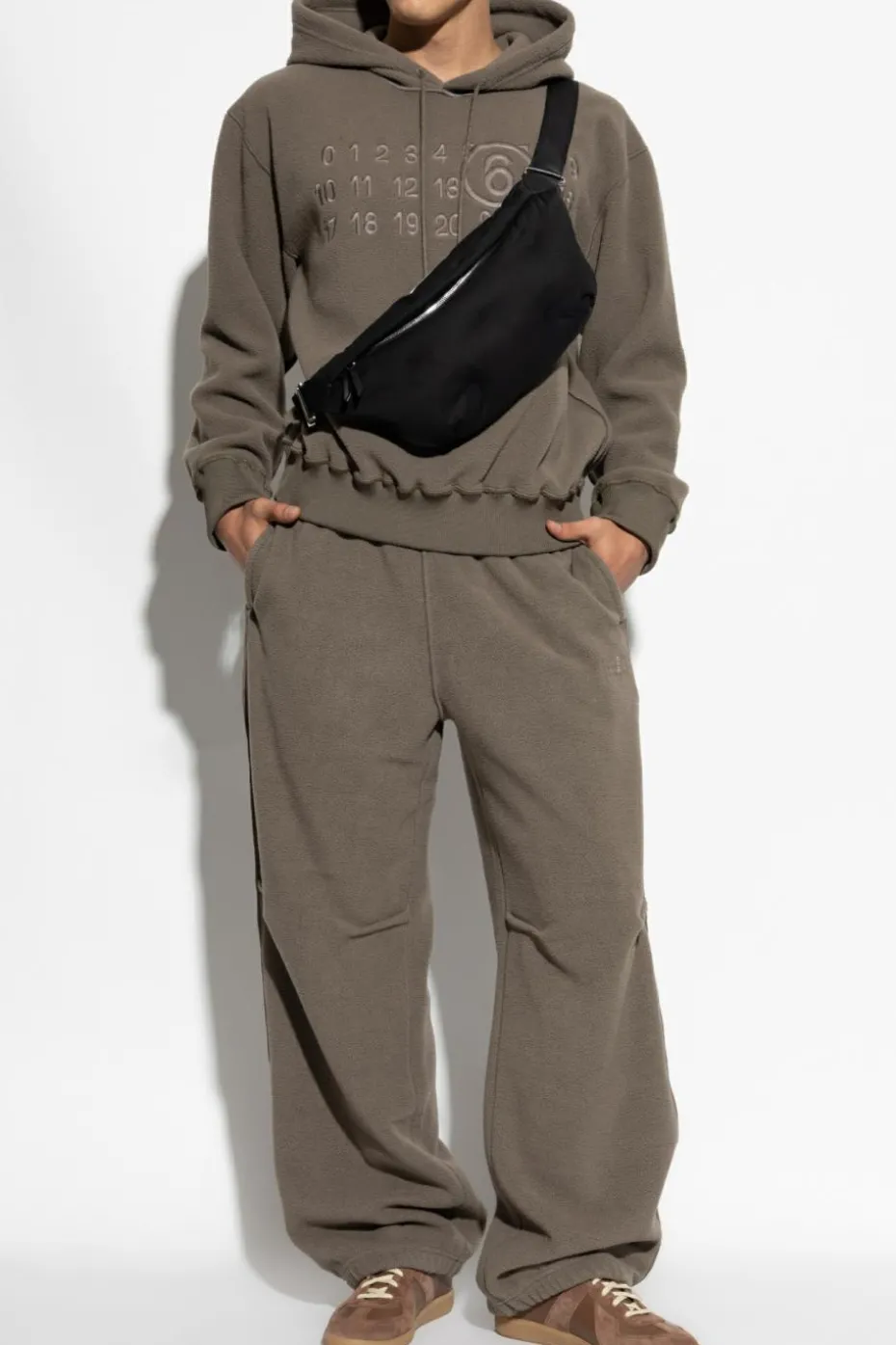 MM6 Maison Margiela SZARY Spodnie polarowe