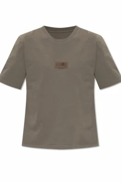 MM6 Maison Margiela ZIELONY T-shirt z logo