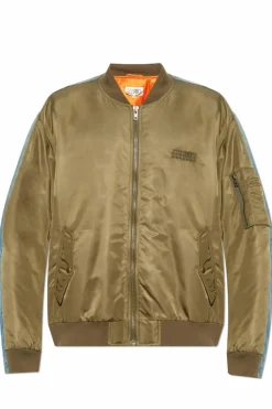 MM6 Maison Margiela ZIELONY Kurtka z łączonych materiałów