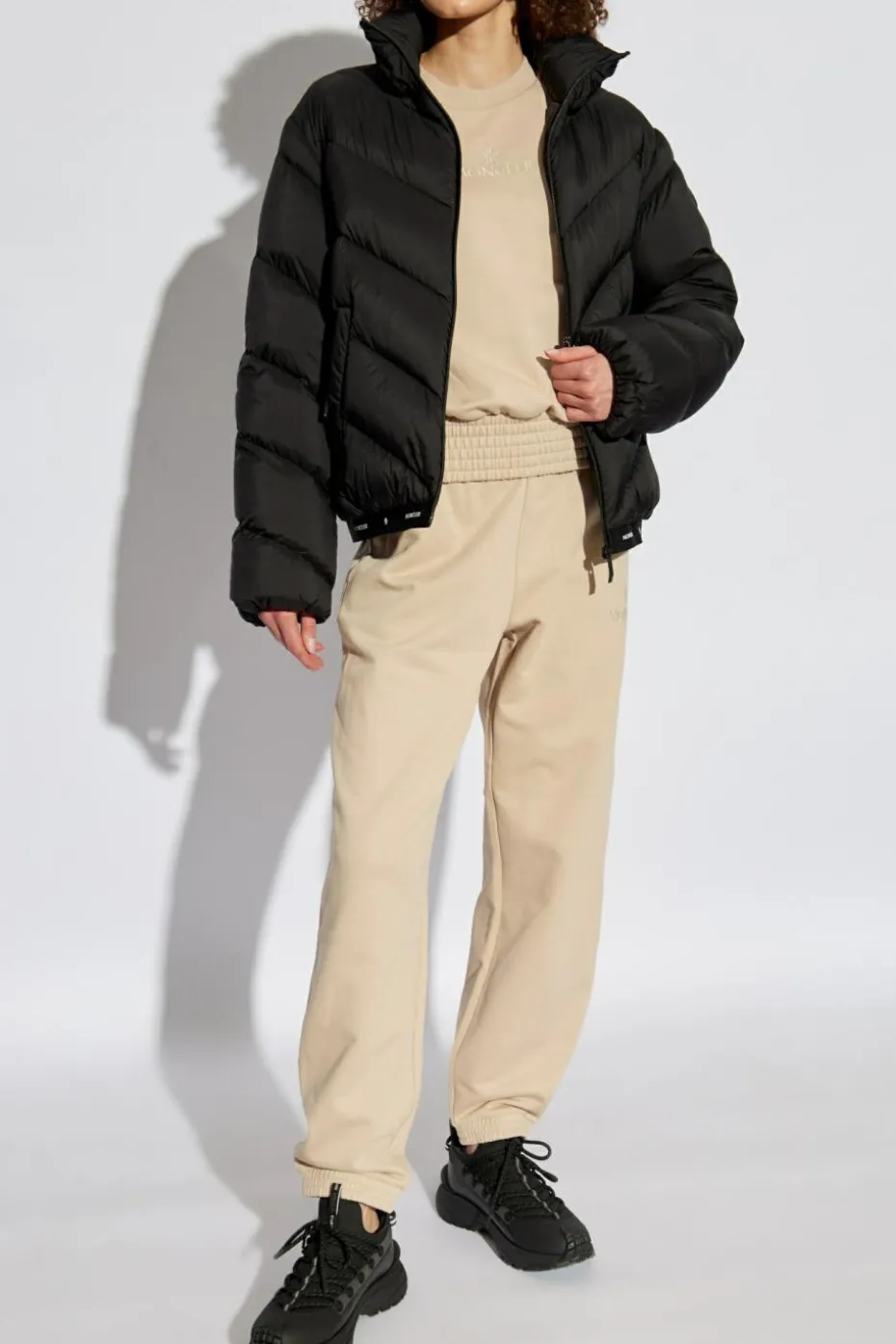 Moncler beżowy Bluza z logo