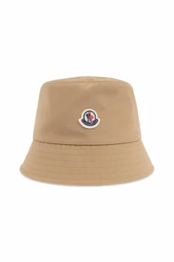 Moncler beżowy Kapelusz z naszywką z logo