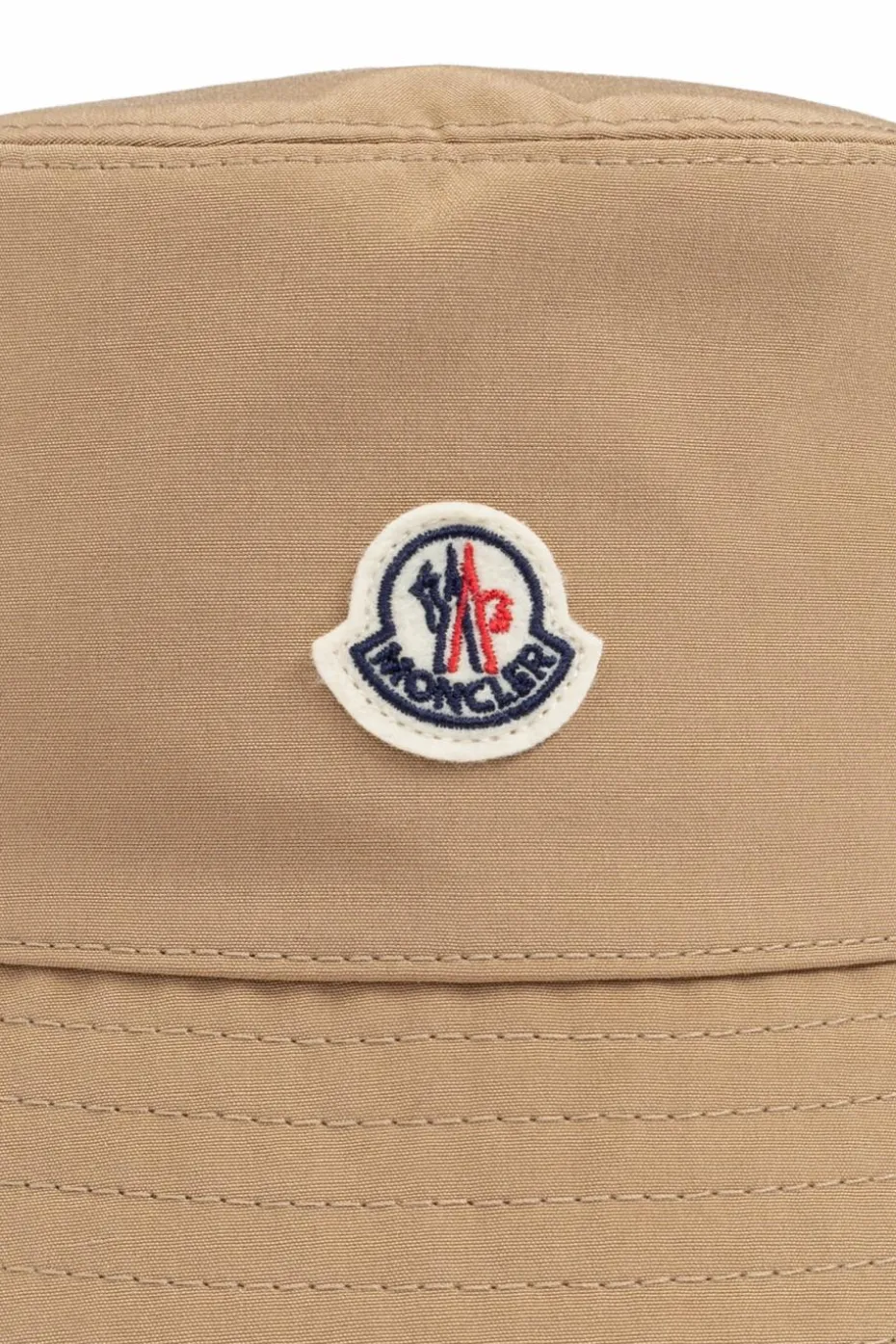 Moncler beżowy Kapelusz z naszywką z logo