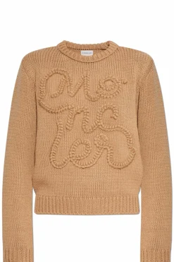 Moncler beżowy Sweter ze wzorem