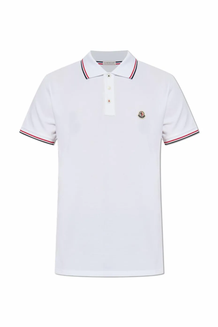 Moncler BIAŁY Bawełniane polo