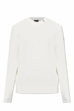 Moncler BIAŁY Bawełniany sweter