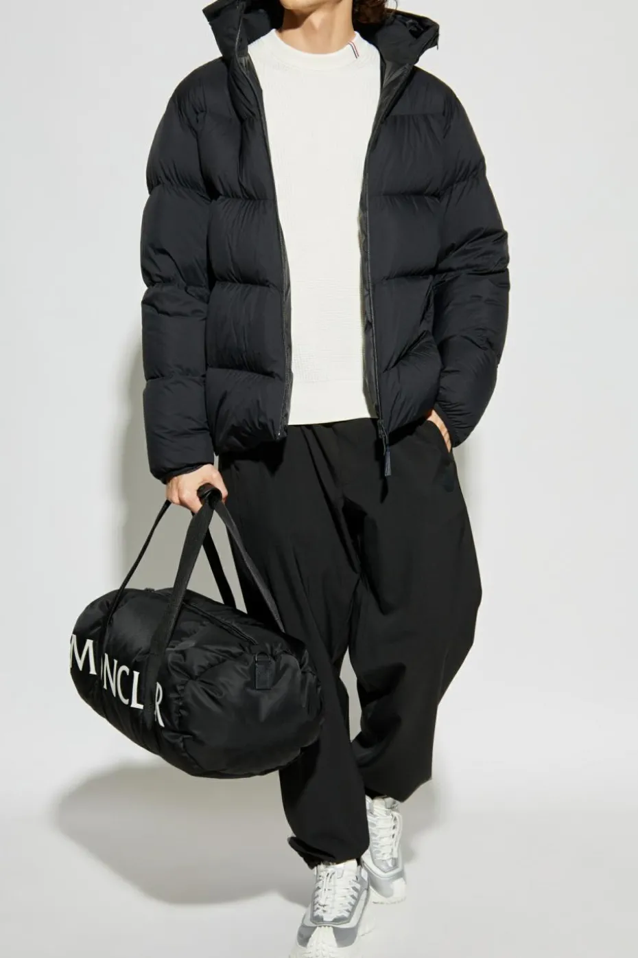 Moncler BIAŁY Bawełniany sweter