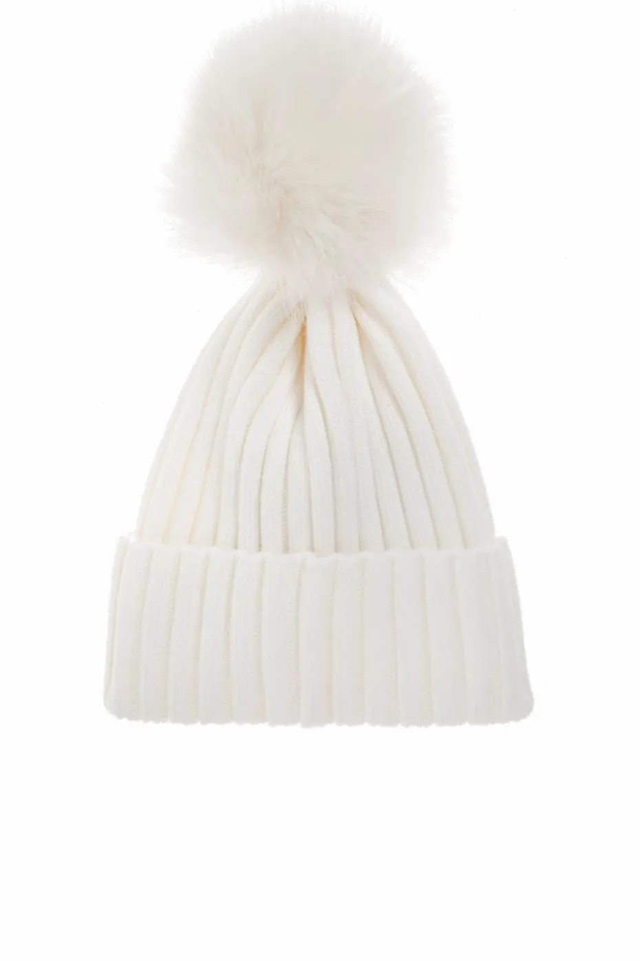 Moncler BIAŁY Czapka z pomponem
