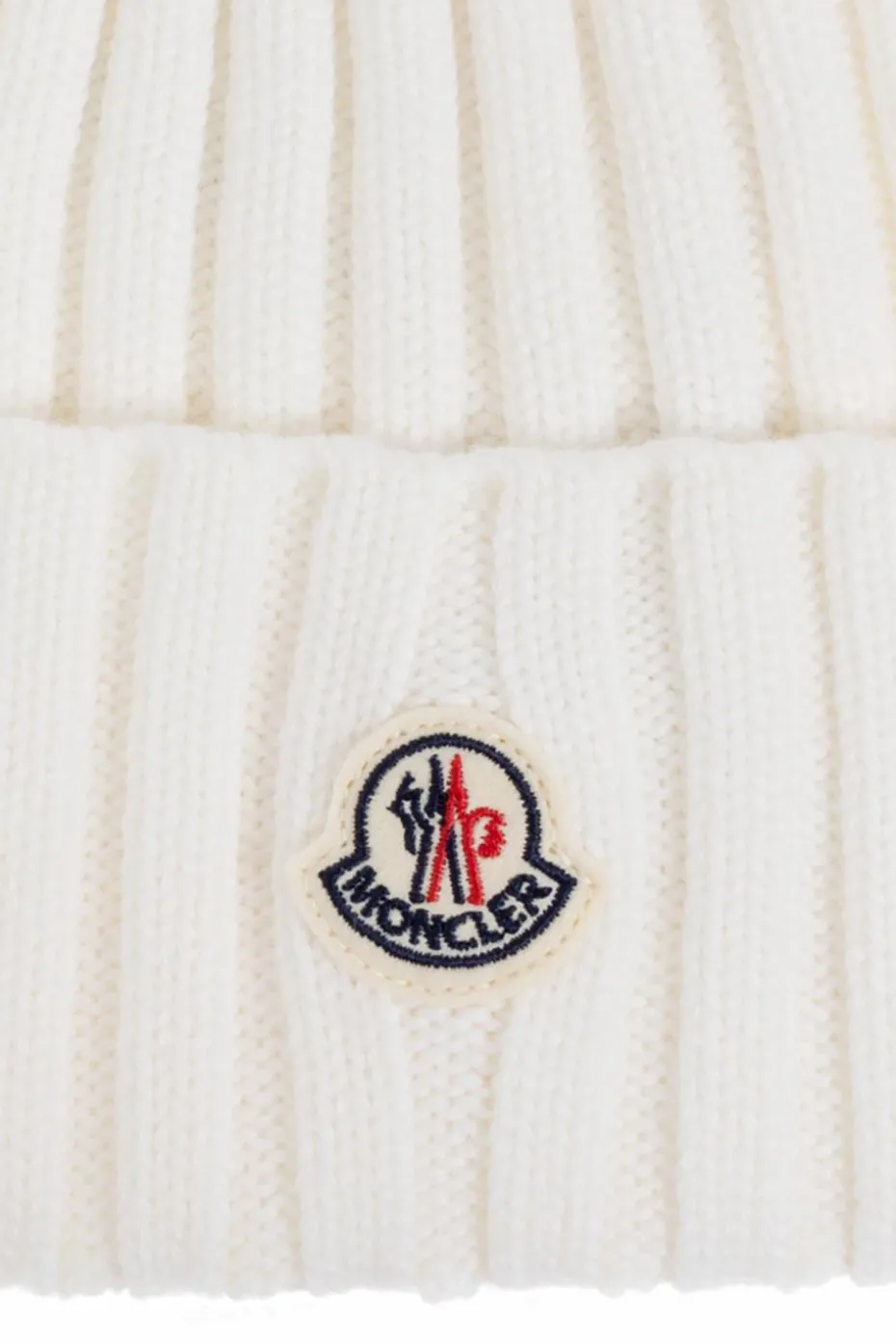 Moncler BIAŁY Czapka z pomponem