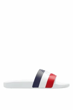 Moncler BIAŁY Gumowe klapki ‘Basile’