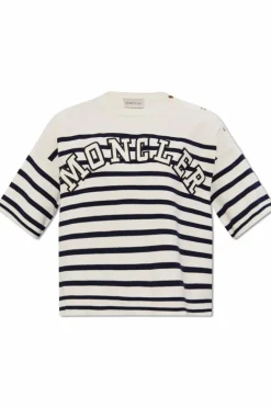 Moncler BIAŁY Sweter z krótkimi rękawami