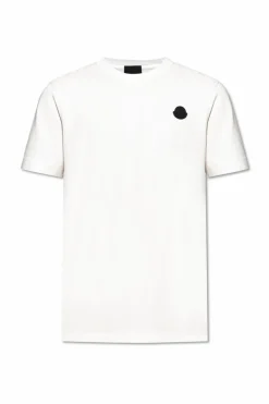 Moncler BIAŁY T-shirt z naszywką z logo