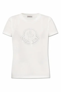 Moncler BIAŁY T-shirt z logo