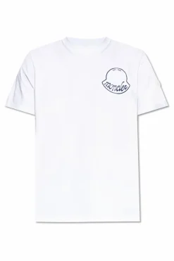 Moncler BIAŁY T-shirt z logo