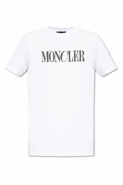 Moncler BIAŁY T-shirt z logo