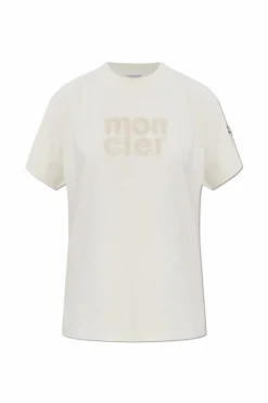 Moncler BIAŁY T-shirt z logo