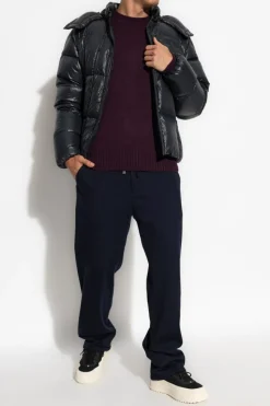 Moncler BORDO Wełniany sweter z okrągłym dekoltem