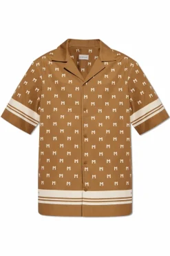 Moncler BRĄZOWY Bawełniana koszula z monogramem