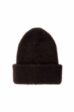 Moncler BRĄZOWY Czapka z naszywką z logo