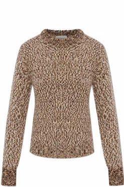 Moncler BRĄZOWY Sweter o dekoracyjnym splocie