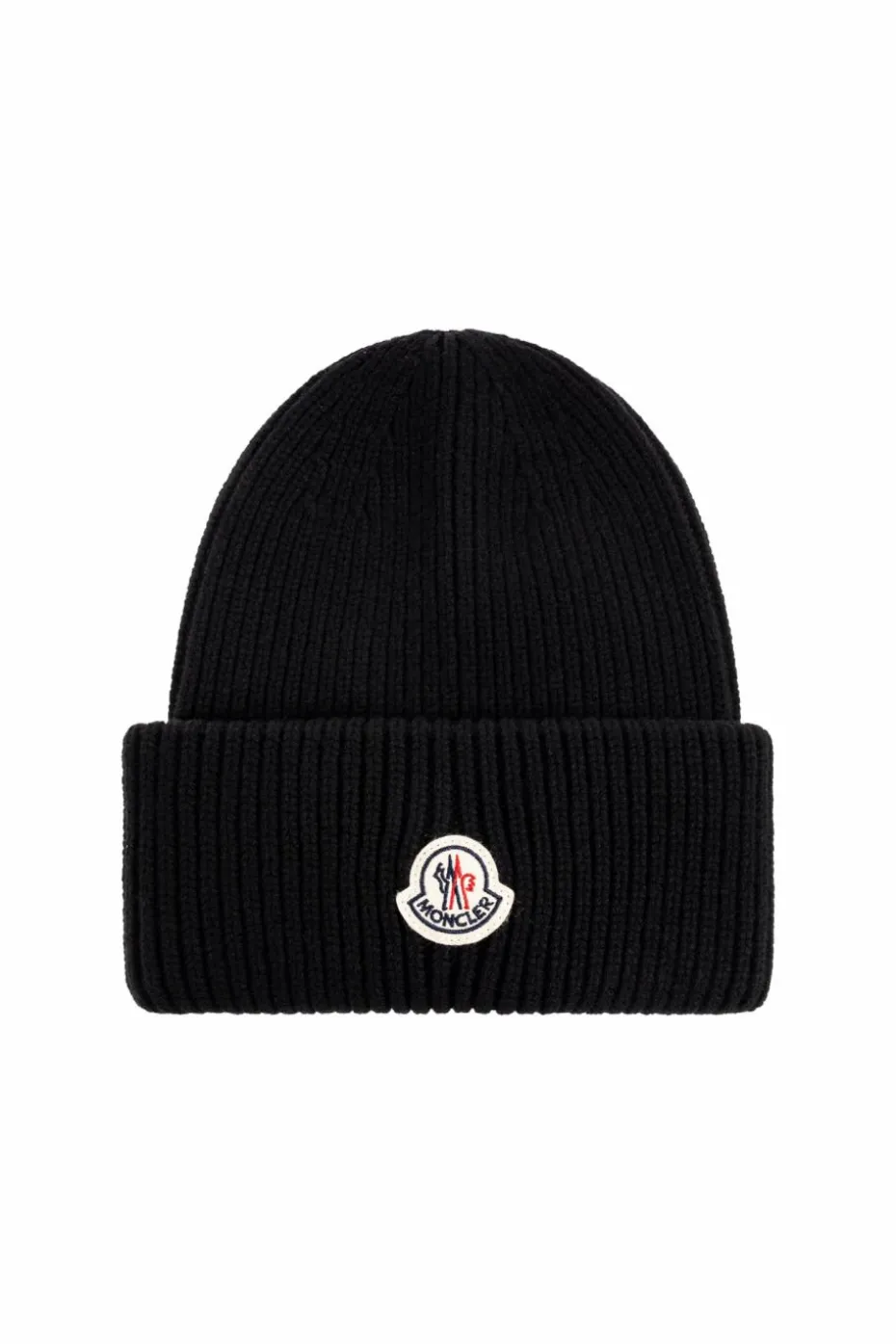Moncler CZARNY Czapka z naszywką z logo