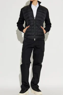 Moncler CZARNY Kardigan z puchowym przodem