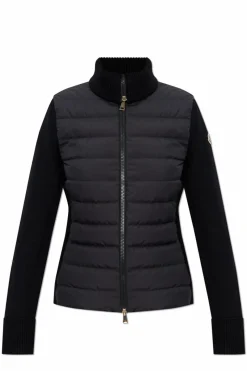 Moncler CZARNY Kardigan ze stójką