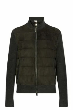 Moncler CZARNY Kardigan z pikowanym przodem