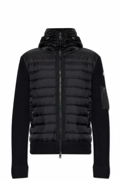 Moncler CZARNY Kardigan z puchowym przodem