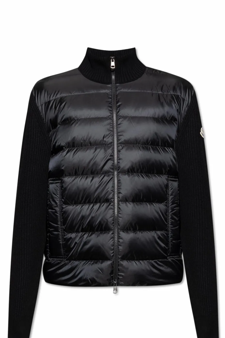 Moncler CZARNY Kardigan z pikowanym przodem