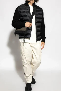 Moncler CZARNY Kardigan z pikowanym przodem