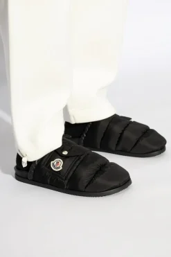 Moncler CZARNY Klapki `Mon Pocket`