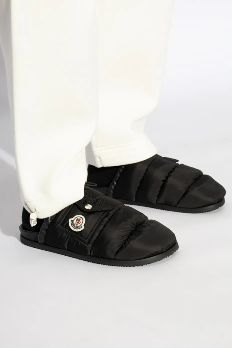 Moncler CZARNY Klapki `Mon Pocket`