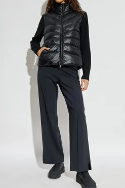 Moncler CZARNY Pikowany puchowy kardigan