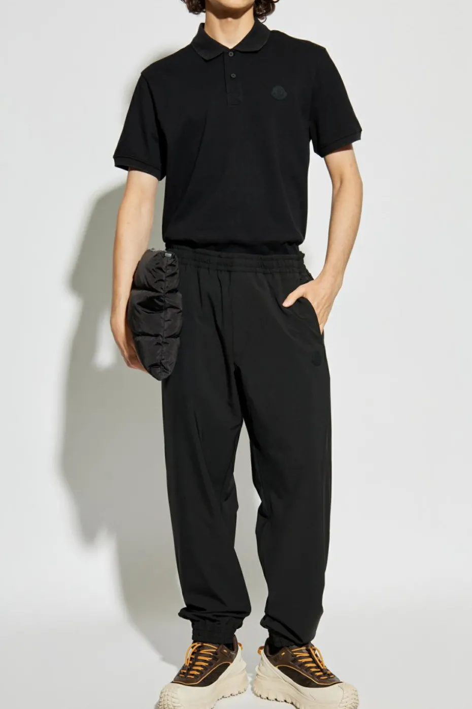 Moncler CZARNY Polo z logo
