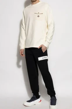 Moncler CZARNY Spodnie dresowe z naszywką z logo
