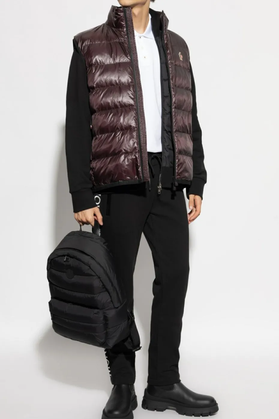 Moncler CZARNY Spodnie dresowe z logo