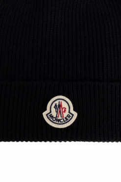 Moncler CZARNY Wełniana czapka