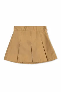 Moncler Enfant beżowy Bawełniana spódnica z zakładkami