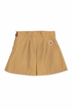 Moncler Enfant beżowy Bawełniana spódnica z zakładkami